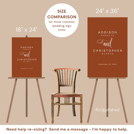 Terracotta noemt moderne minimalistische bruiloft  acryl bord