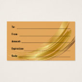 Terracotta Ocher Beige Gouden Cadeaubonnen Visitekaartje (Achterkant)