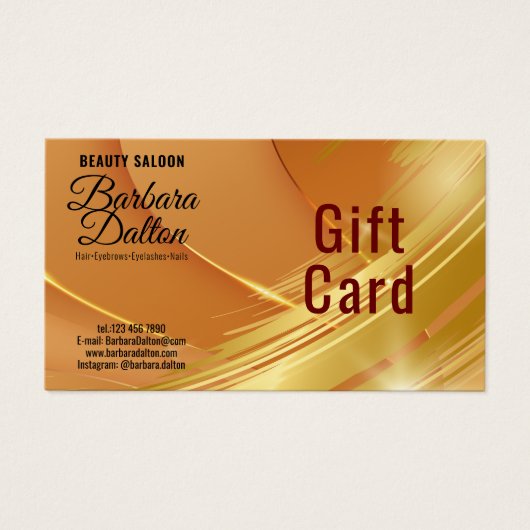 Terracotta Ocher Beige Gouden Cadeaubonnen Visitekaartje (Voorkant)