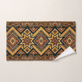 Terracotta Oker Boho Geometrisch Abstract Patroon Bad Handdoek (Handdoek)