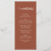 Terracotta Old Money Trouwmenu Bedankbrief Programmakaart (Achterkant)