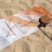 Terracotta | Ombre Beach Sand Monogram Strandlaken