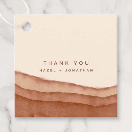 Terracotta Ombre Boho Bedankjes Labels (Voorkant)
