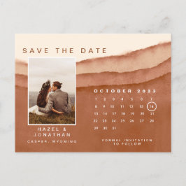 Terracotta Ombre | De datum RSVP-agenda opslaan Briefkaart