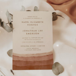 Terracotta Ombre | Minimale Boho Wedding Invitat Kaart