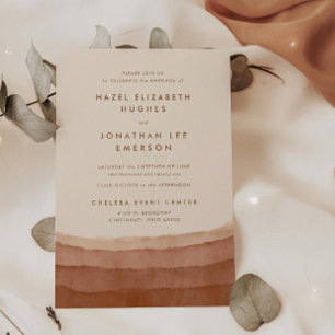 Terracotta Ombre   Minimale Boho Wedding Invitat Kaart