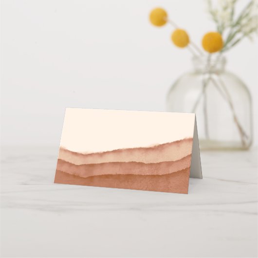 Terracotta Ombre | Minimale Boho Wedding Place Plaatskaartje (Achterkant)