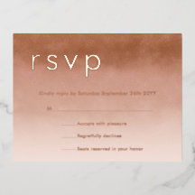 Terracotta Ombre Minimalist Boho RSVP Roze Goud