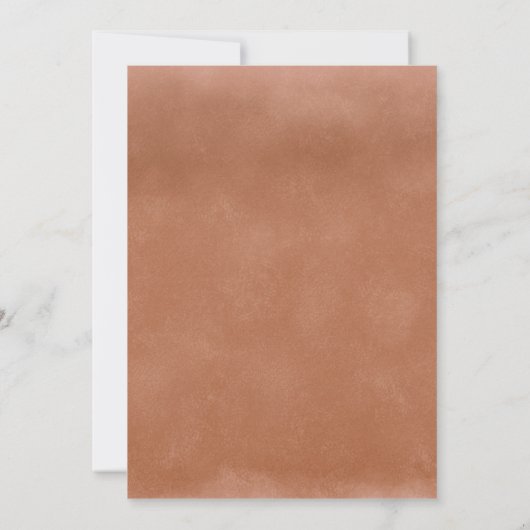 Terracotta Ombre Minimalist Boho Wedding Kaart (Achterkant)