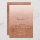 Terracotta Ombre Minimalist Boho Wedding Kaart (Voorkant / Achterkant)