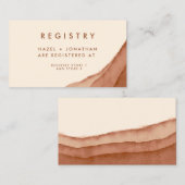 Terracotta Ombre Minimalist Boho Wedding Registrr. Visitekaartje (Voorkant / Achterkant)