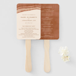 Terracotta Ombre | Minimalistisch Boho-huwelijkspr Handwaaier