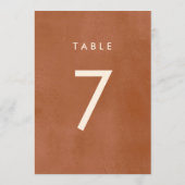 Terracotta Ombre | Minimalistisch boho-tabelnummer Kaart (Achterkant)