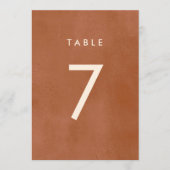 Terracotta Ombre | Minimalistisch boho-tabelnummer Kaart (Voorkant)