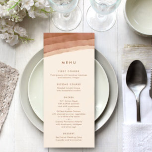 Terracotta Ombre   Minimalistisch Boho Wedding Menu