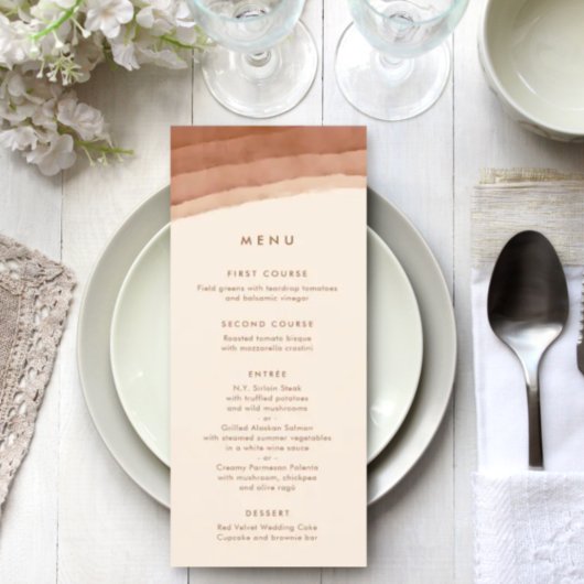Terracotta Ombre | Minimalistisch Boho Wedding Menu