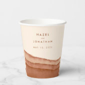 Terracotta Ombre | Minimalistisch Boho Wedding Papieren Bekers (Achterkant)