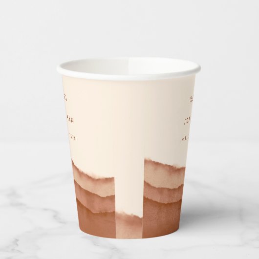 Terracotta Ombre | Minimalistisch Boho Wedding Papieren Bekers (Links)