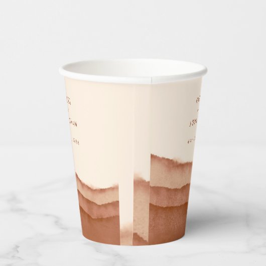 Terracotta Ombre | Minimalistisch Boho Wedding Papieren Bekers (Rechts)