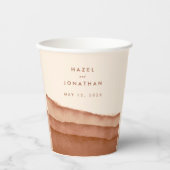 Terracotta Ombre | Minimalistisch Boho Wedding Papieren Bekers (Voorkant)