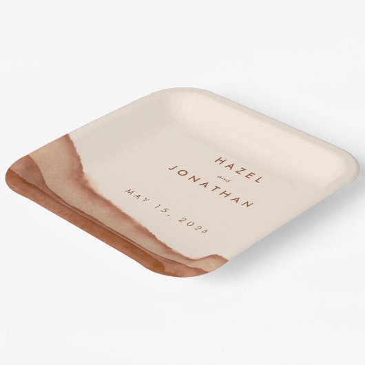 Terracotta Ombre | Minimalistisch Boho Wedding Papieren Bordje (Gebogen)