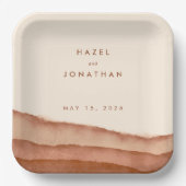 Terracotta Ombre | Minimalistisch Boho Wedding Papieren Bordje (Voorkant)