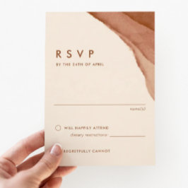Terracotta Ombre | Minimalistisch Boho Wedding RSVP Kaartje