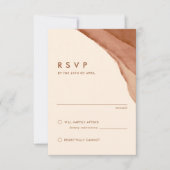 Terracotta Ombre | Minimalistisch Boho Wedding RSVP Kaartje (Voorkant)