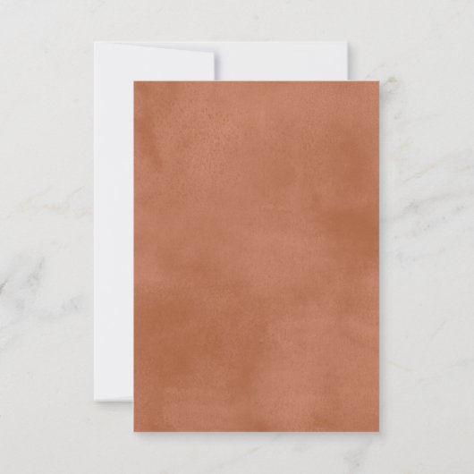 Terracotta Ombre | Minimalistisch Boho Wedding RSVP Kaartje (Achterkant)