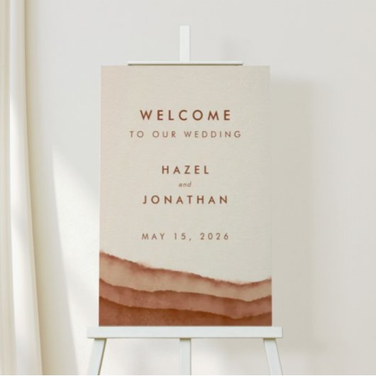 Terracotta Ombre | Minimalistisch Boho Wedding Wel Poster