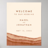 Terracotta Ombre | Minimalistisch Boho Wedding Wel Poster (Voorkant)
