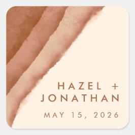 Terracotta Ombre | Minimalistische Boho Vierkante Sticker