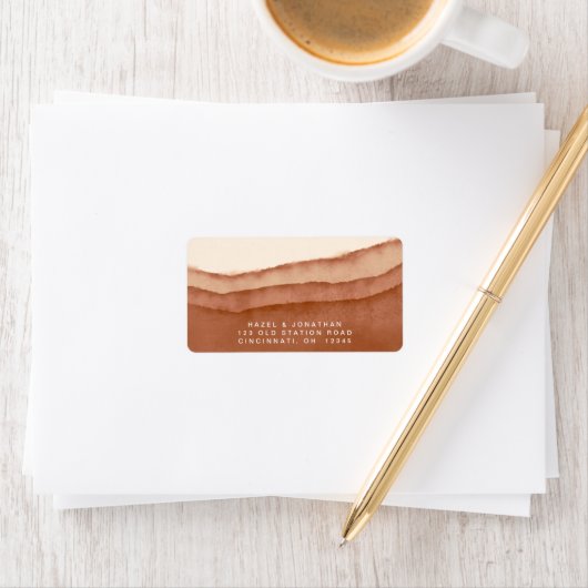 Terracotta Ombre | Zachte Waterverf Etiket (Insitu)