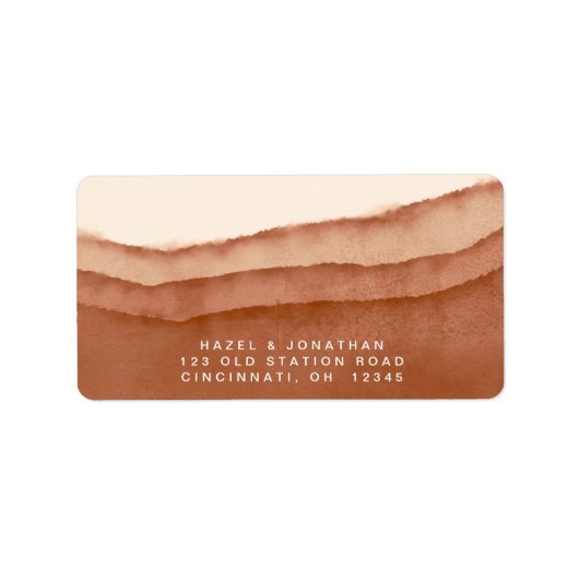 Terracotta Ombre | Zachte Waterverf Etiket (Voorkant)