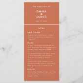 Terracotta omgekeerde Ampersand Bruiloft | Elegant Menu (Voorkant)