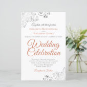 Terracotta on White BUDGET Wedding Invite Large (Staand voorkant)