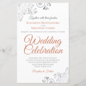 Terracotta on White BUDGET Wedding Invite Large (Voorkant)