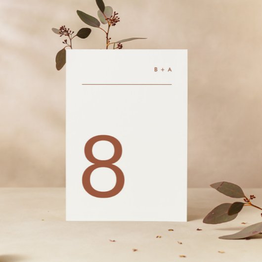 Terracotta on White Plain Modern Premium Elegant Kaart