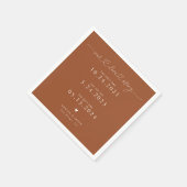 Terracotta onze liefde verhaal script harten bruil servet (Hoek)