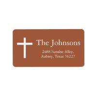 Terracotta Oranje Baptism Return Address Label