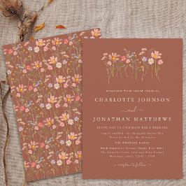 Terracotta Oranje Beige Herfst Wilde Bloemen Bruil Kaart