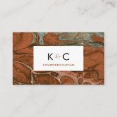 Terracotta Oranje & Blauwgroen minimale FLAT-plaat Visitekaartje (Achterkant)