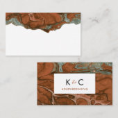 Terracotta Oranje & Blauwgroen minimale FLAT-plaat Visitekaartje (Voorkant / Achterkant)