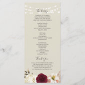 Terracotta Oranje bruiloft programma Programmakaart (Achterkant)