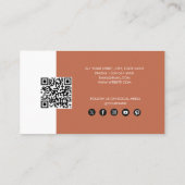 Terracotta Oranje Business Logo QR Code Loyalty Visitekaartje (Achterkant)