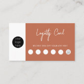 Terracotta Oranje Business Logo QR Code Loyalty Visitekaartje (Voorkant)