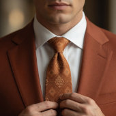 Terracotta Oranje Diamant Stropdas