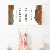 Terracotta Oranje en Blauwgroen minimalistisch mar Spandoek (Insitu)