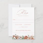 Terracotta Oranje herfst Floral Wedding RSVP (Voorkant)