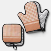 Terracotta Oranje lichte tan Ovenwant & Pannenlap Set (Voorkant / Achterkant)